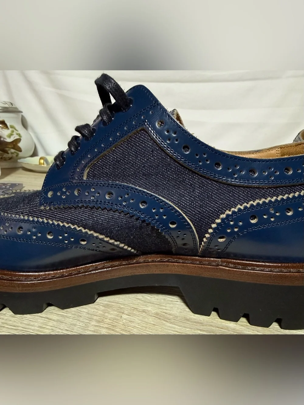 Louis Vuitton Denim Voltaire Derby Size 7.5 (U.S. Sz 8.5) Men's, NWOB, Authentic